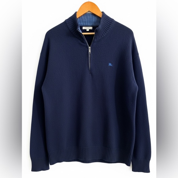 Burberry Dark Blue Zip-Up Sweater
